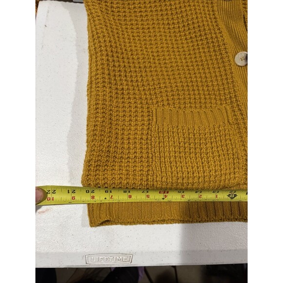 Divine Heart Yellow Variegated Knit Hoodie Sweater Women's XL Sherpa Lined - Picture 10 of 16